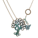 Steampunk Multi-size Gears Butterfly Tree of Life Pendant Gears Alloy Necklace Chain for Women Men