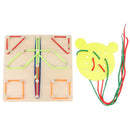Kids Montessori Educational Toy, Wooden Lacing Board and Geoboard Toy for Preschool Playing and Learning