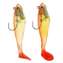 2Pcs Lifelike Soft Lead Fishing Lures Hook Baits Silicone Swimbaits Bionic Crankbaits Tackle 4.1inch