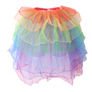 Women Rainbow Layered Dancing Long Tail Skirt Lingerie Bubble Skirt Costume