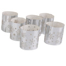 Generic 6PCS Hollow Snowflake Pattern Led Tealight Candle Holders silver