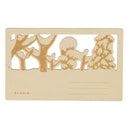 Creative Wooden Postcard Greeting Card Craft DIY Gift Card with a Cat chasing duck