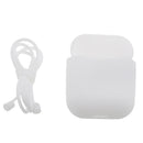 White Silicone Rubber Shockproof Case Portector Cover + White Connect Rope Cable Strap for Apple Wireless Earphone iphone 7 7plus AirPods