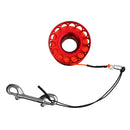 Red Aluminum Alloy Scuba Diving Finger Reel Guide Line Spool with 15m High Visibility Line, Double End Bolt Snap Equipment