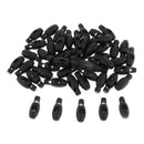 50 Pieces Black Plastic Toggle Spring Clasp Stop Single Hole String Cord Locks 29x12mm