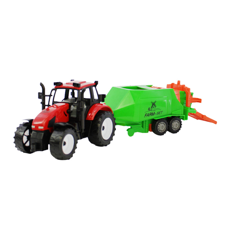 1/30 Farm Tractor Trailer Vehicle Metal Diecast Cars Toy Boys Playset Gift-E