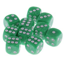 10pcs/Pack Plastic Six Sided Dice D6 for Party Bar Game Accessory Green