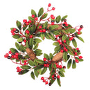 Artificial Pine Cone Leaf Berry Wreath for Home Window Door Wall Ornament Christmas Decoration