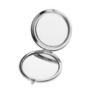 Fashion Portable Mini Round Makeup Mirror Compact Handbag Pocket Cosmetic Gift Silver