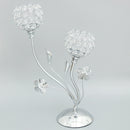 Exquitise Crystal Silver Candle Holder Tea Light Cup Bowl Candlestick Candelabra Bowl Tabletop Vase with Stand Base