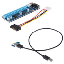 USB3.0 PCI-E Express 1x to16x Riser Card SATA Extension Cable 4 Pin