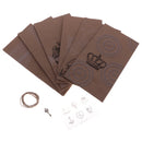 6pcs Kraft Block Bottom Black Round Stickers Paper Bags Party Sandwich Bread Food Wedding Candy Bags 15x22 cm