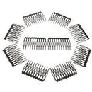 10 Pieces Black Plain Metal 10 Teeth Hair Combs Clips Hairpins for Dressing