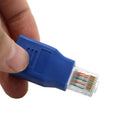 RJ45 M/F Adapter Male To Female Cable Crossover Connector For Computer Blue