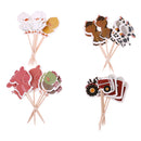 24x Cute Cartoon Farm Animals Cake Toppers Cupcake Picks Chicken Horse Duck Shapes