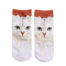 Lovely 3D Cat Print Socks 3D Animal Ankle Socks for Women