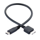 USB3.1 Type-C to USB 3.0 Micro B Cable Connector For Hard Drive Black 30cm