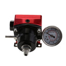 Automotive Fuel Pressure Regulator 160psi Gauge AN6 Fittings Red