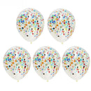 5 Pieces Colorful 18 inch Confetti Filled Latex Helium Balloons Festival Party Birthday Decoration Inflatable Toy
