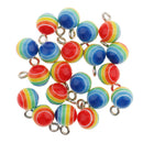 40 Pieces Round Striped Rainbow Resin Charms Pendants for Jewelry Making Craft 7mm