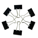 12Pcs Black Metal Binder Clips File Paper Clip Stationary School Supplies