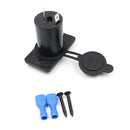 DC12V-24V Car Motorcycle Boat Dual USB Power Charger Socket with Cover Black