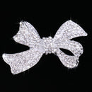 Metal Shiny Hair Grip Silver Diamante Crystal Bow Hair Clip Slide Crocodile Barrette Wedding Party Hair Accessory