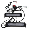 1 Pair Universal Car Grill Flashing COB LED Light Bar with Switch Kit - Red and Blue