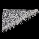 Fashion Style Ladies' Hollow Tassel Lace Rose Floral Scarf Shawl Wrap-White