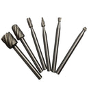 6 Pieces HSS Routing Router Bits Burr Set Rotary Tools, 1/8" Shank, Wood Working Tools, Fits Multi-tool Electric Tool