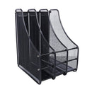 3 Tier Mesh Metal File Organizer Holder Office Desk Bookend Magazine Rack, Will not scratch with the desktop, mesh hollow design