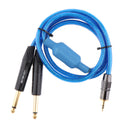 3.5mm 1/8" TRS To Dual 6.35mm 1/4" TS Mono Stereo Cable Splitter Cord 1m