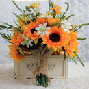 Bridal Bridesmaid Flower Girl Sunflower Bouquet Rustic Wedding Decoration