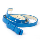 Trendy Women Girls Ladies Skinny Narrow Double Bowknot Pants Dress Sweater Belt Blue