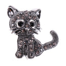 Vintage Jewelry Rhinestone Crystal Wedding Bouquet Cat Brooch Pin