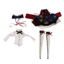 Fashion Black Long Sleeves Shirt w/ Skirt Stockings Hair Band Set for 1/6 BJD SD DOD LUTS Dolls