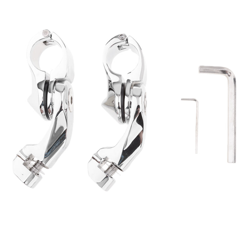 1" 32mm Chrome Highway Short Angled Foot Peg Mount Kit For Harley Touring