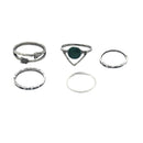 Set Of 5PCS Bohemian Style Midi Finger Ring US 3-6 Silver