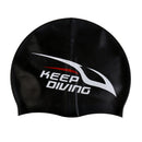 Adult High Stretch Waterproof Silicone Swim Cap Hat Black
