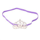 Rhinestone Faux Pearl Crown Baby Girls Headband Hair Band- Light Purple
