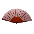 Polyester Fabric Hand Fan Flat Plain Plastic Keel Folding Purse Bamboo Girl Women Gifts Brown