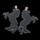 Fashion Acrylic Crystal Clear Horse Dangle Earrings Female Hip Hop Jewelry