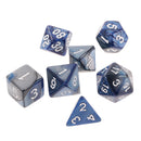 7 pieces Two Colors Polyhedral Dice 16mm for Dungeons and Dragons Table Games Blue Silver
