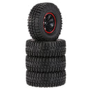 Pack of 4 103mm Wheels Rubber Tyres for 1:10 RC Racing Car Truck Accessory Red Rims