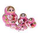 10 Pieces Hand Painted Flower Girls Wooden Russian Nesting Dolls Matryoshka Set