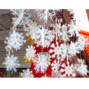 Set Of 6PCS Snowflake Ornaments Christmas Round Windows Door Xmas Tree Decor White