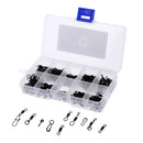 200Pcs Carp Fishing Accessories Rolling Swivels,Quick Change Swivel,Snap Set
