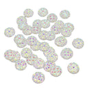 50 Pieces Resin Round Rhinestone Cabochon Flatback Scrapbooking Craft 12mm White