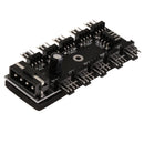 10 Port Chassis Fan CPU Cooling Hub 12V 4 Pin PWM Fans SATA Speed Controller(Pack of 1)