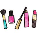 4 Pieces Fashion Lipstick Makeup Embroidered Sequin Iron on Appliques Patches for Clothing jackets Jeans Backpacks